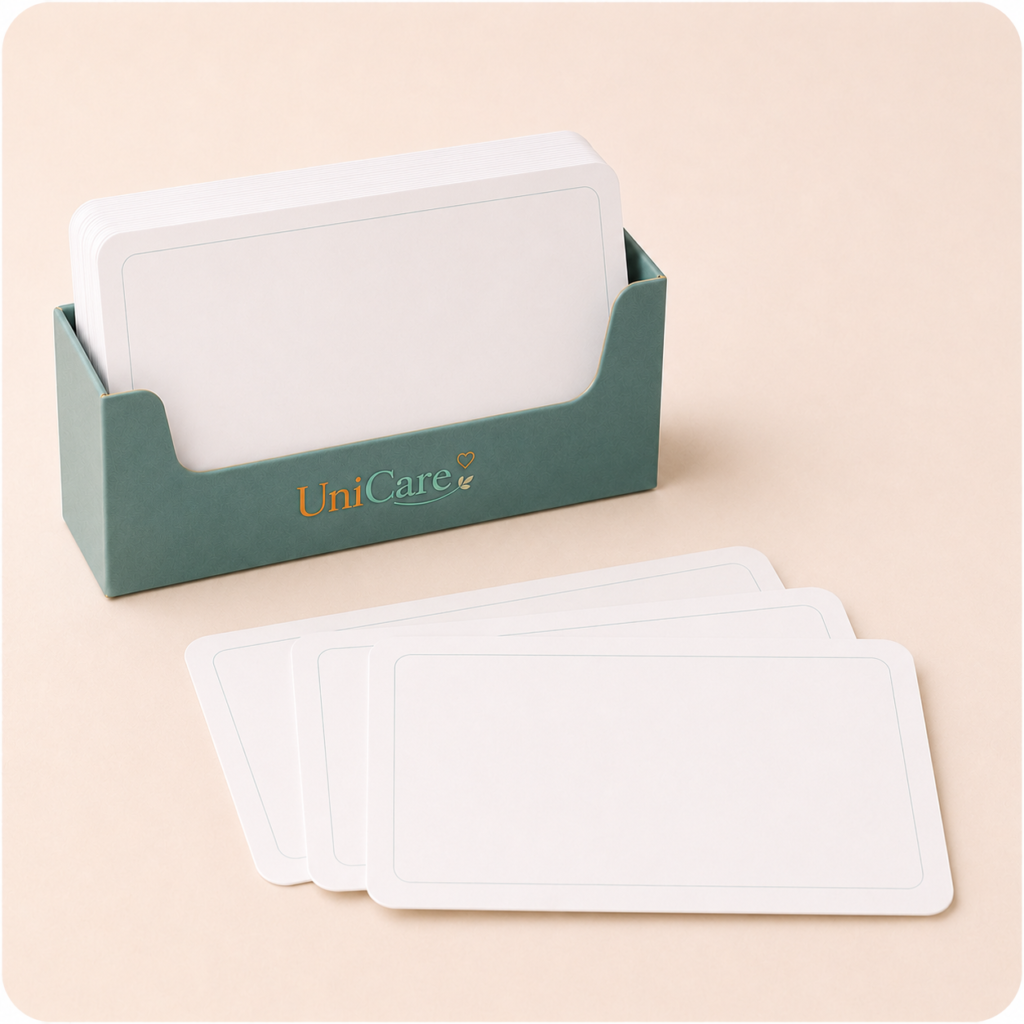 Blank Flashcards for student revision and active recall