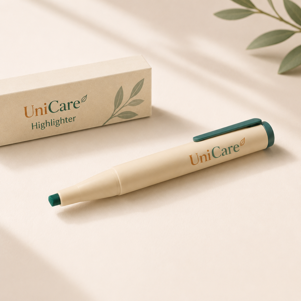 Single UniCare Highlighter in soft study-friendly color for notes, revision, and focused study sessions