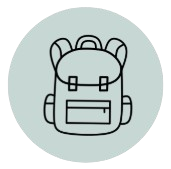 Backpack icon representing essential student products and academic tools