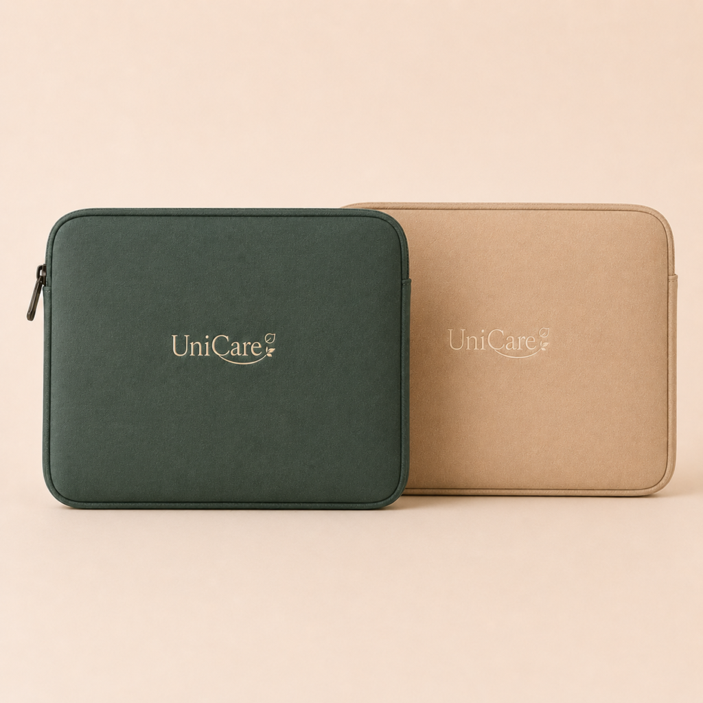 Laptop Sleeve in Teal and Beige for student laptop protection